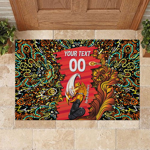 Personalized Perth Scorchers Cricket Rubber Doormat Hippie Psychedelic Pattern Vibrant Mandala Art Style
