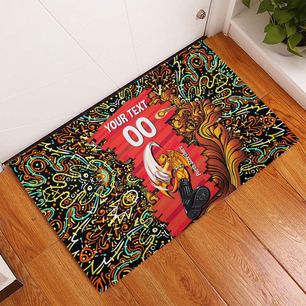 Personalized Perth Scorchers Cricket Rubber Doormat Hippie Psychedelic Pattern Vibrant Mandala Art Style