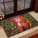 Personalized Perth Scorchers Cricket Rubber Doormat Hippie Psychedelic Pattern Vibrant Mandala Art Style