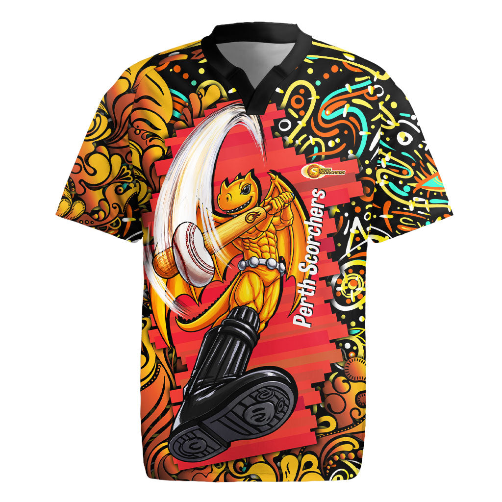 Personalized Perth Scorchers Cricket Rugby Jersey Hippie Psychedelic Pattern Vibrant Mandala Art Style