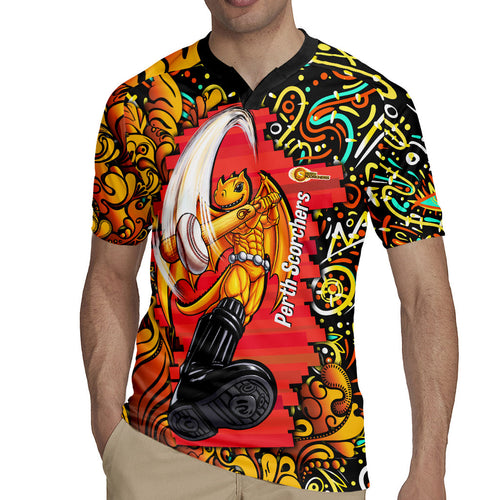 Personalized Perth Scorchers Cricket Rugby Jersey Hippie Psychedelic Pattern Vibrant Mandala Art Style