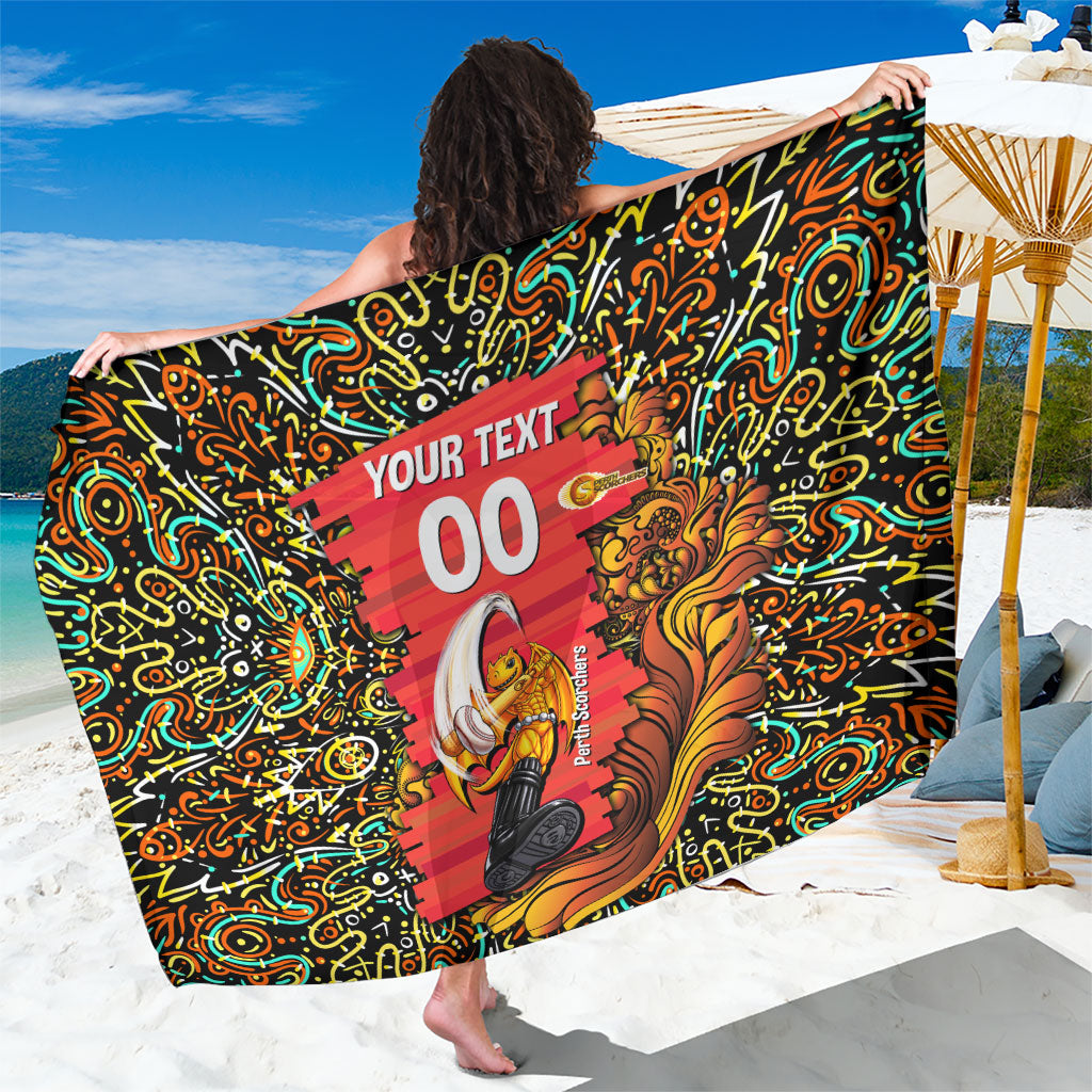 Personalized Perth Scorchers Cricket Sarong Hippie Psychedelic Pattern Vibrant Mandala Art Style