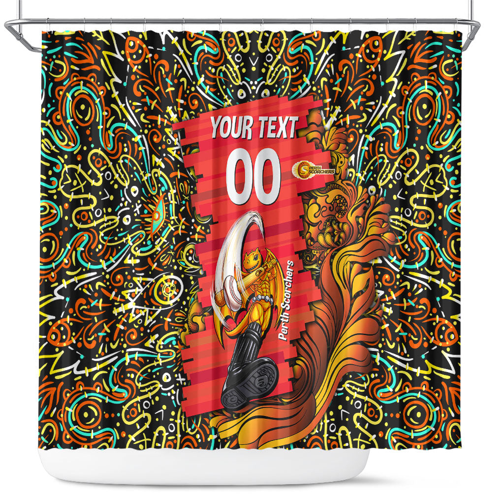 Personalized Perth Scorchers Cricket Shower Curtain Hippie Psychedelic Pattern Vibrant Mandala Art Style