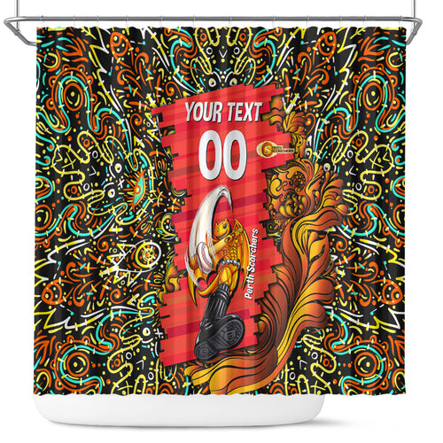 Personalized Perth Scorchers Cricket Shower Curtain Hippie Psychedelic Pattern Vibrant Mandala Art Style