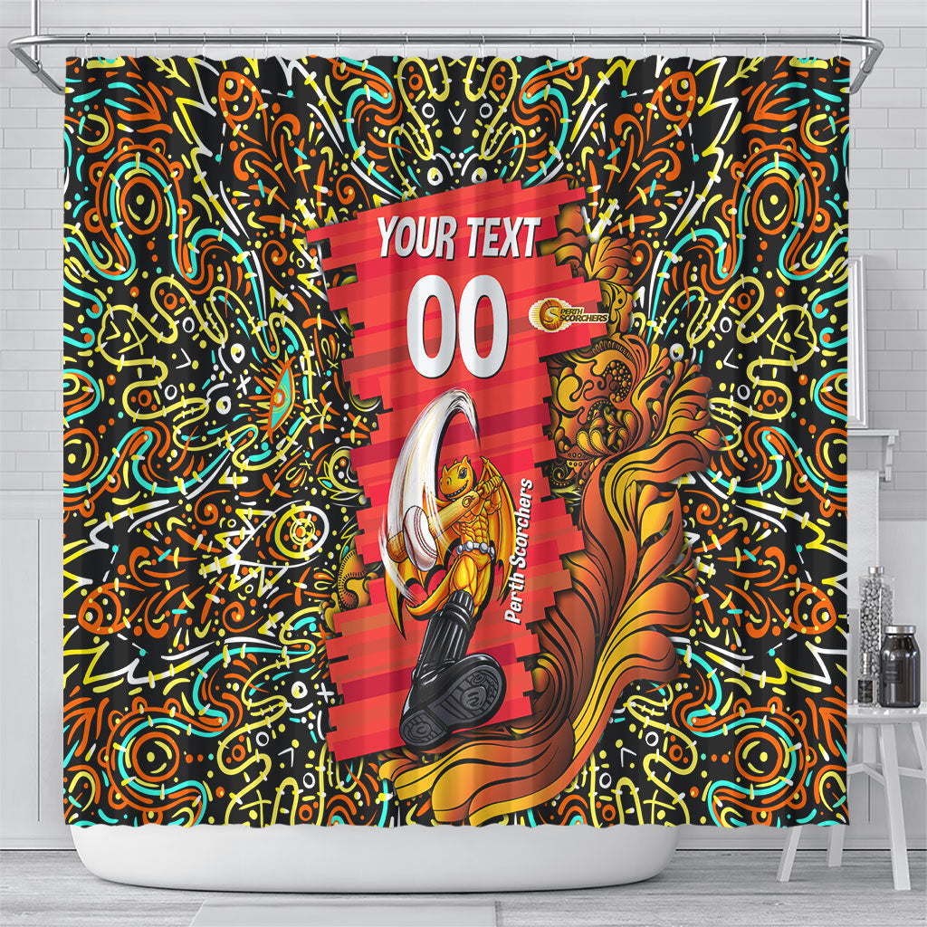 Personalized Perth Scorchers Cricket Shower Curtain Hippie Psychedelic Pattern Vibrant Mandala Art Style