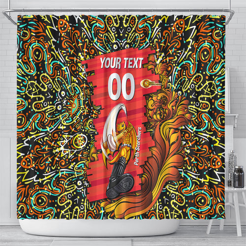 Personalized Perth Scorchers Cricket Shower Curtain Hippie Psychedelic Pattern Vibrant Mandala Art Style