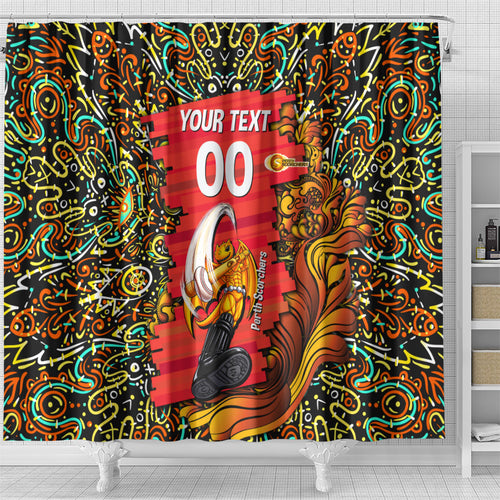 Personalized Perth Scorchers Cricket Shower Curtain Hippie Psychedelic Pattern Vibrant Mandala Art Style