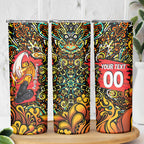 Personalized Perth Scorchers Cricket Skinny Tumbler Hippie Psychedelic Pattern Vibrant Mandala Art Style