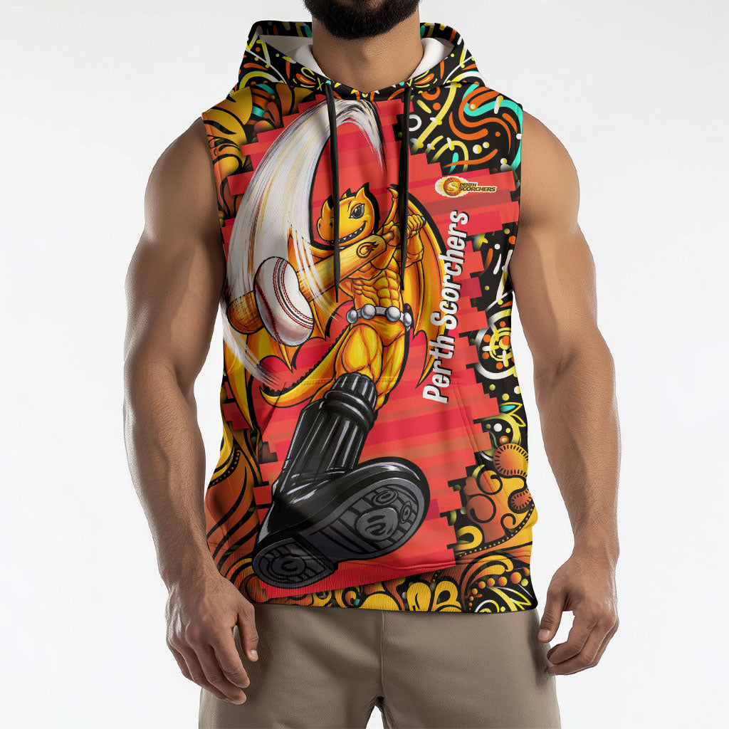 Personalized Perth Scorchers Cricket Sleeveless Hoodie Hippie Psychedelic Pattern Vibrant Mandala Art Style