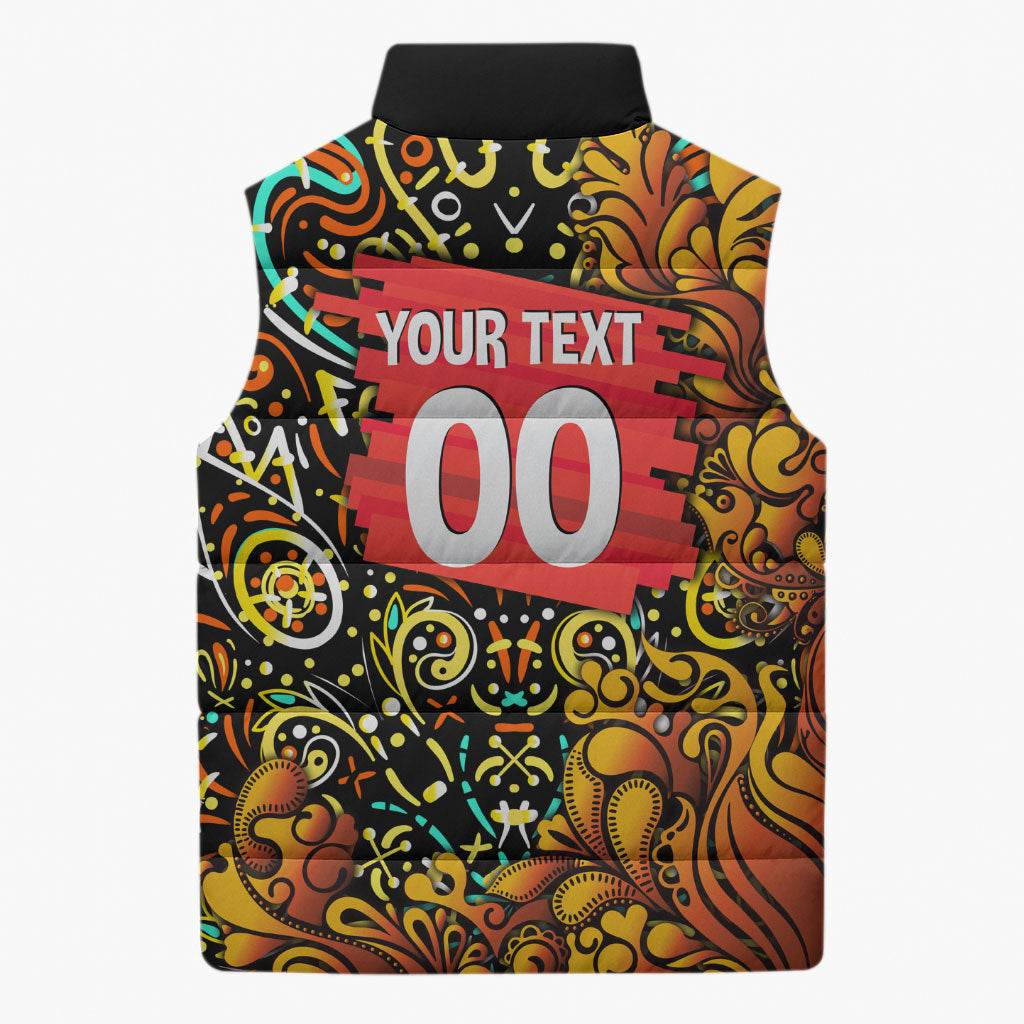 Personalized Perth Scorchers Cricket Sleeveless Puffer Jacket Hippie Psychedelic Pattern Vibrant Mandala Art Style
