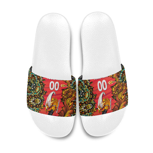 Personalized Perth Scorchers Cricket Slide Sandals Hippie Psychedelic Pattern Vibrant Mandala Art Style