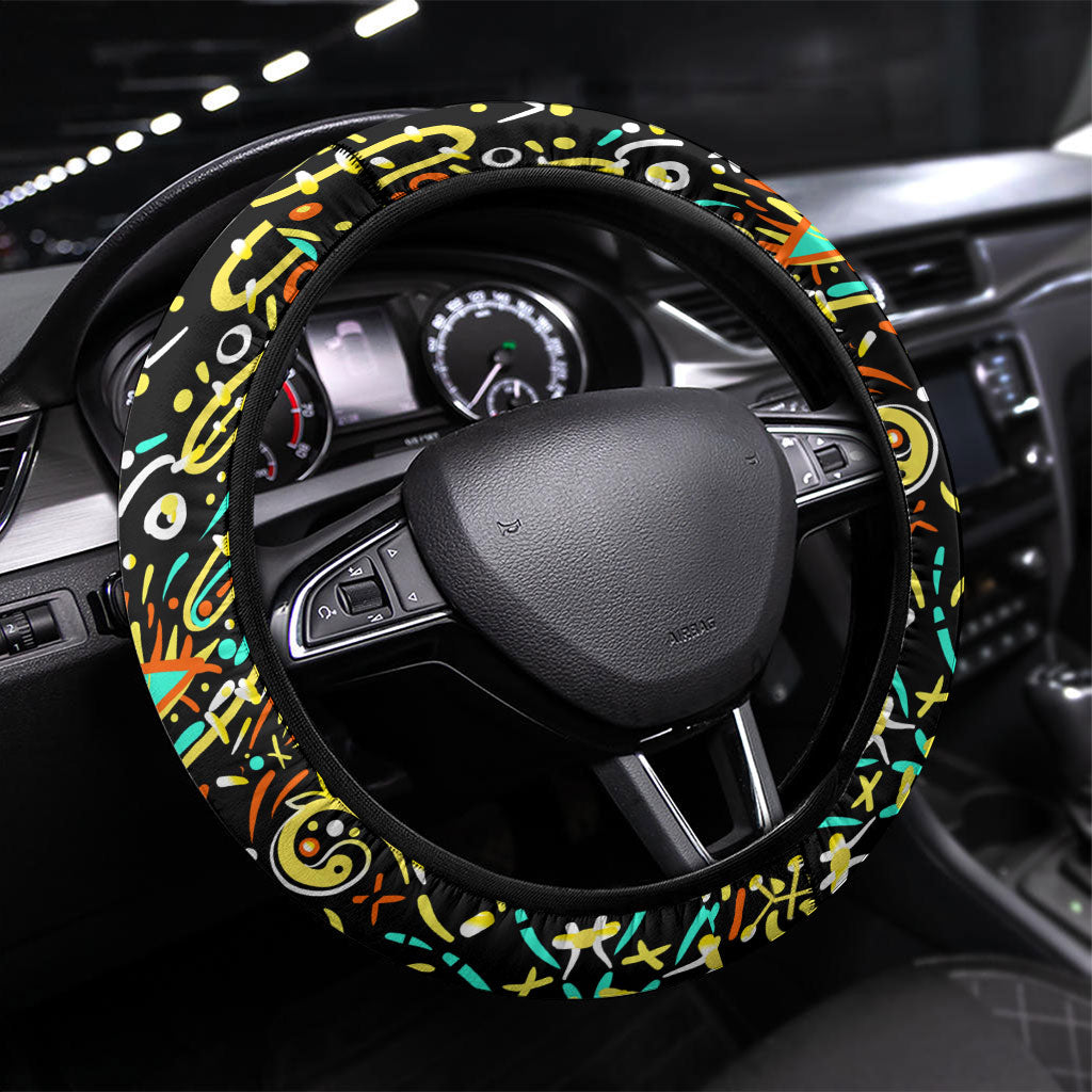 Perth Scorchers Cricket Steering Wheel Cover Hippie Psychedelic Pattern Vibrant Mandala Art Style
