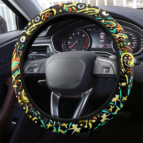 Perth Scorchers Cricket Steering Wheel Cover Hippie Psychedelic Pattern Vibrant Mandala Art Style