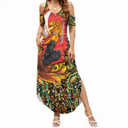 Personalized Perth Scorchers Cricket Summer Maxi Dress Hippie Psychedelic Pattern Vibrant Mandala Art Style