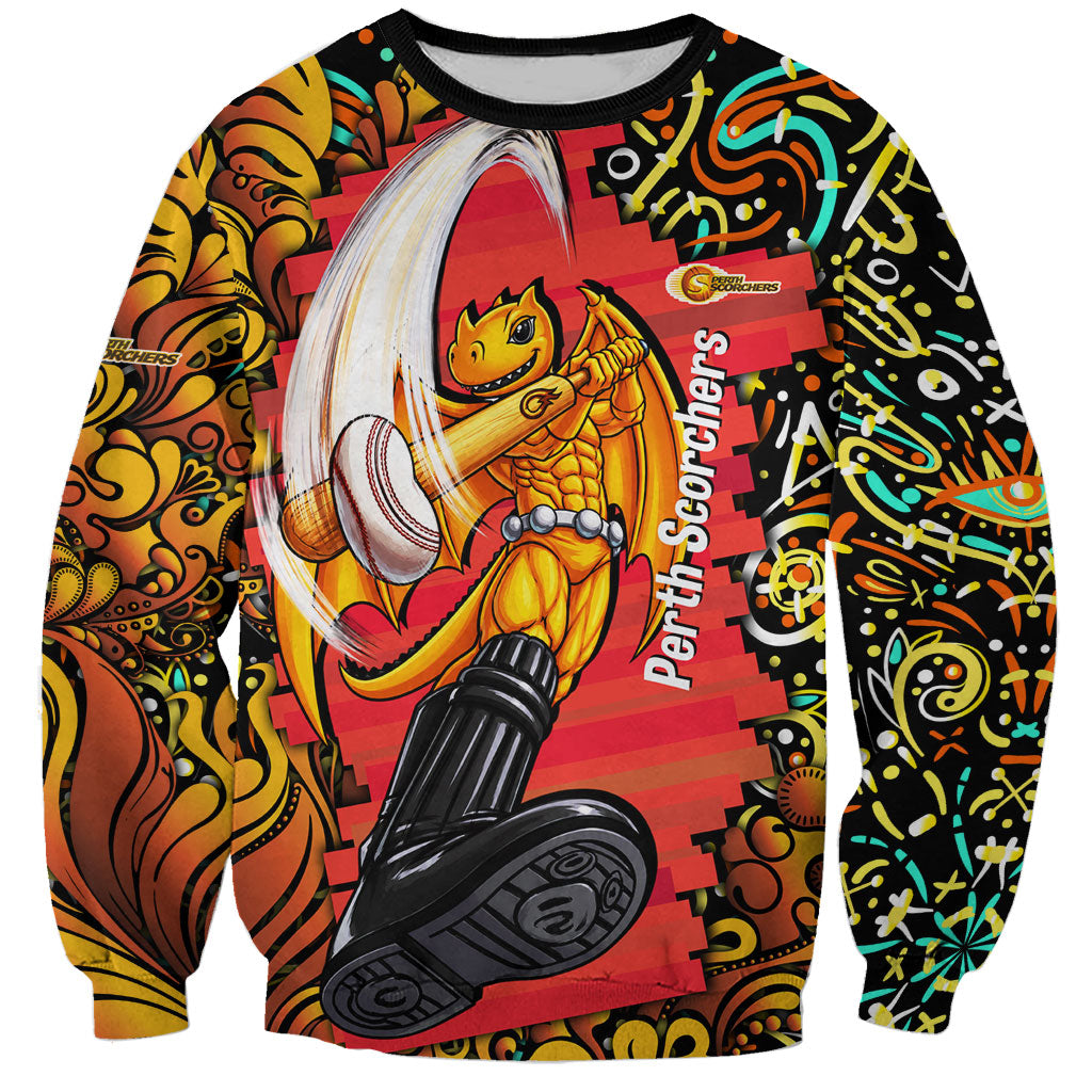Personalized Perth Scorchers Cricket Sweatshirt Hippie Psychedelic Pattern Vibrant Mandala Art Style