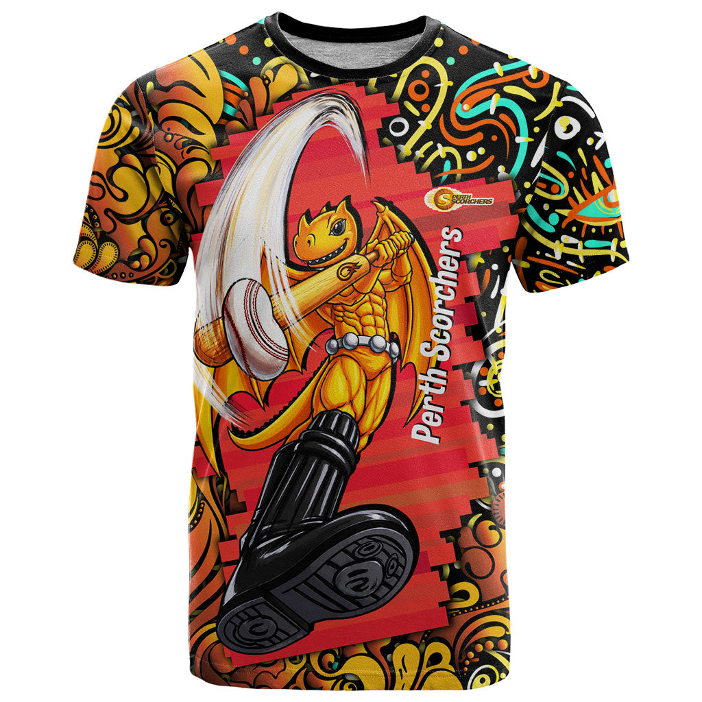 Personalized Perth Scorchers Cricket T Shirt Hippie Psychedelic Pattern Vibrant Mandala Art Style