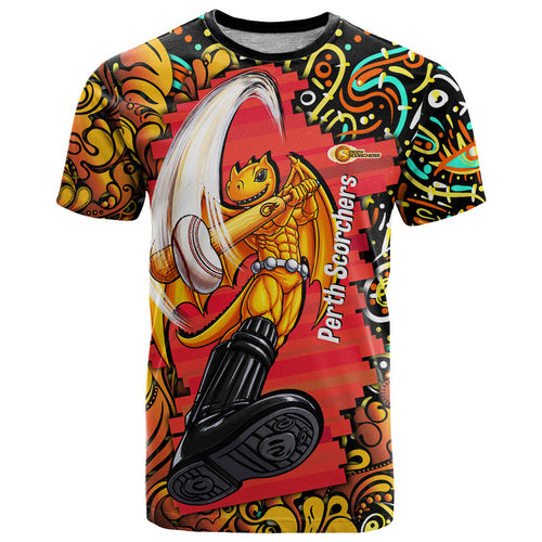 Personalized Perth Scorchers Cricket T Shirt Hippie Psychedelic Pattern Vibrant Mandala Art Style