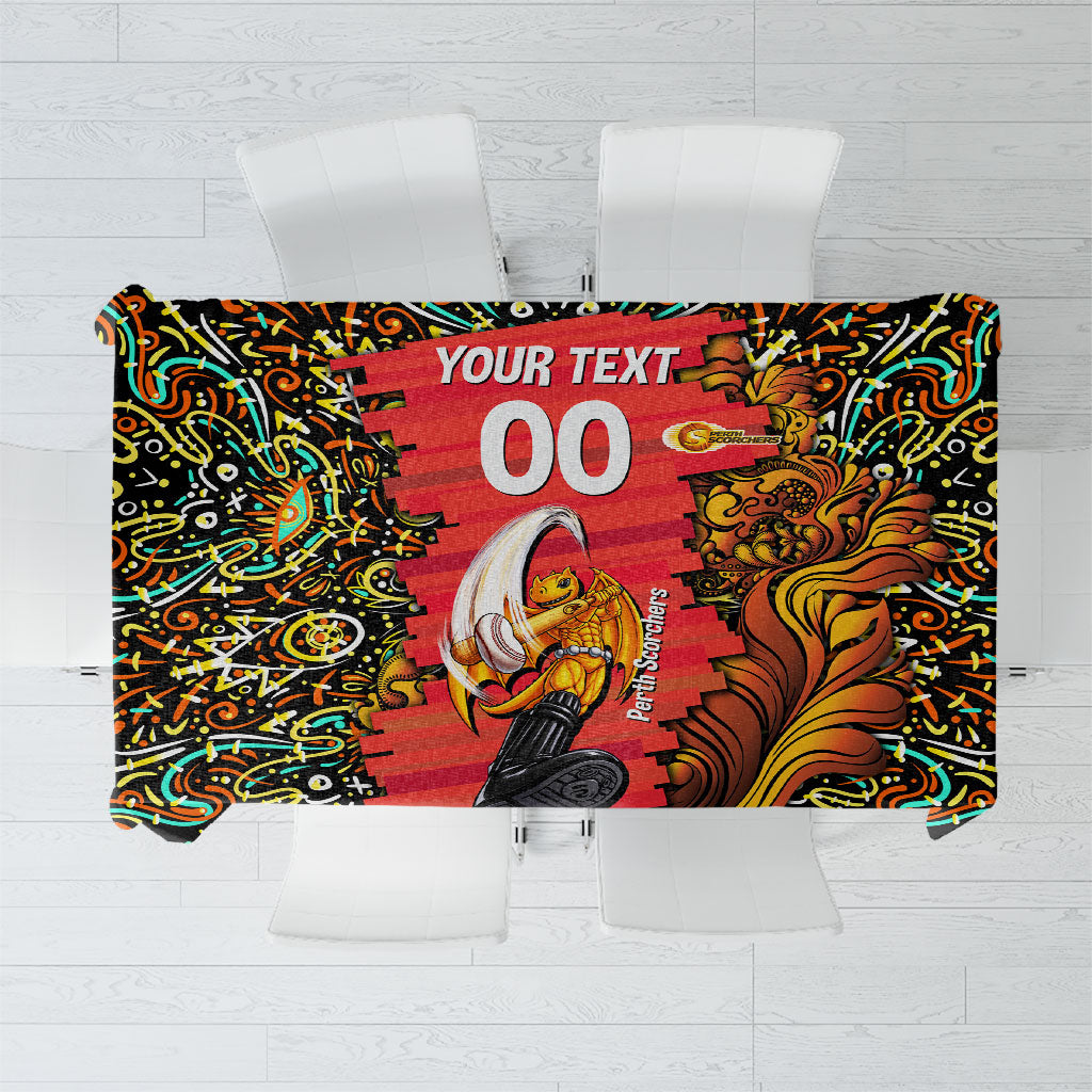 Personalized Perth Scorchers Cricket Tablecloth Hippie Psychedelic Pattern Vibrant Mandala Art Style