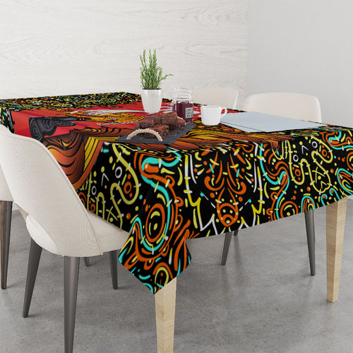 Personalized Perth Scorchers Cricket Tablecloth Hippie Psychedelic Pattern Vibrant Mandala Art Style