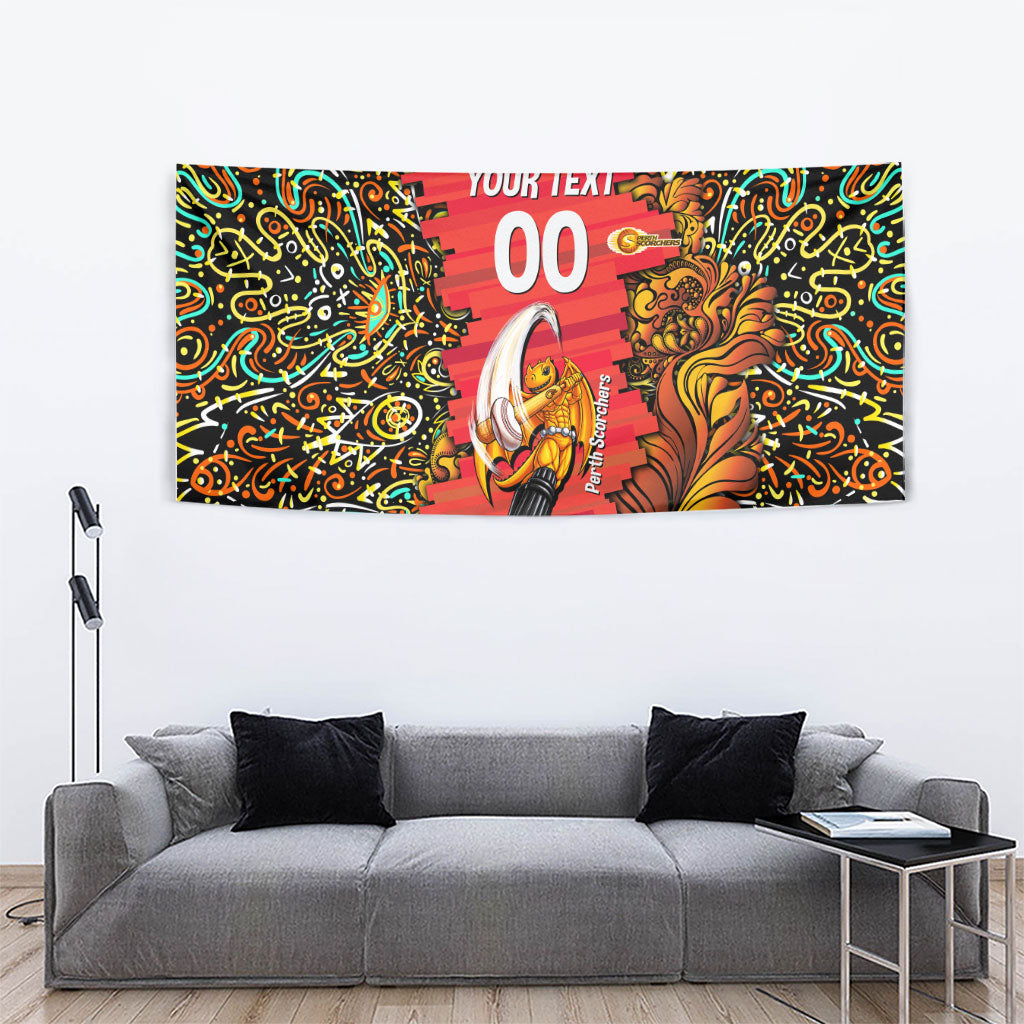 Personalized Perth Scorchers Cricket Tapestry Hippie Psychedelic Pattern Vibrant Mandala Art Style