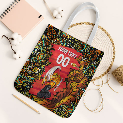 Personalized Perth Scorchers Cricket Tote Bag Hippie Psychedelic Pattern Vibrant Mandala Art Style