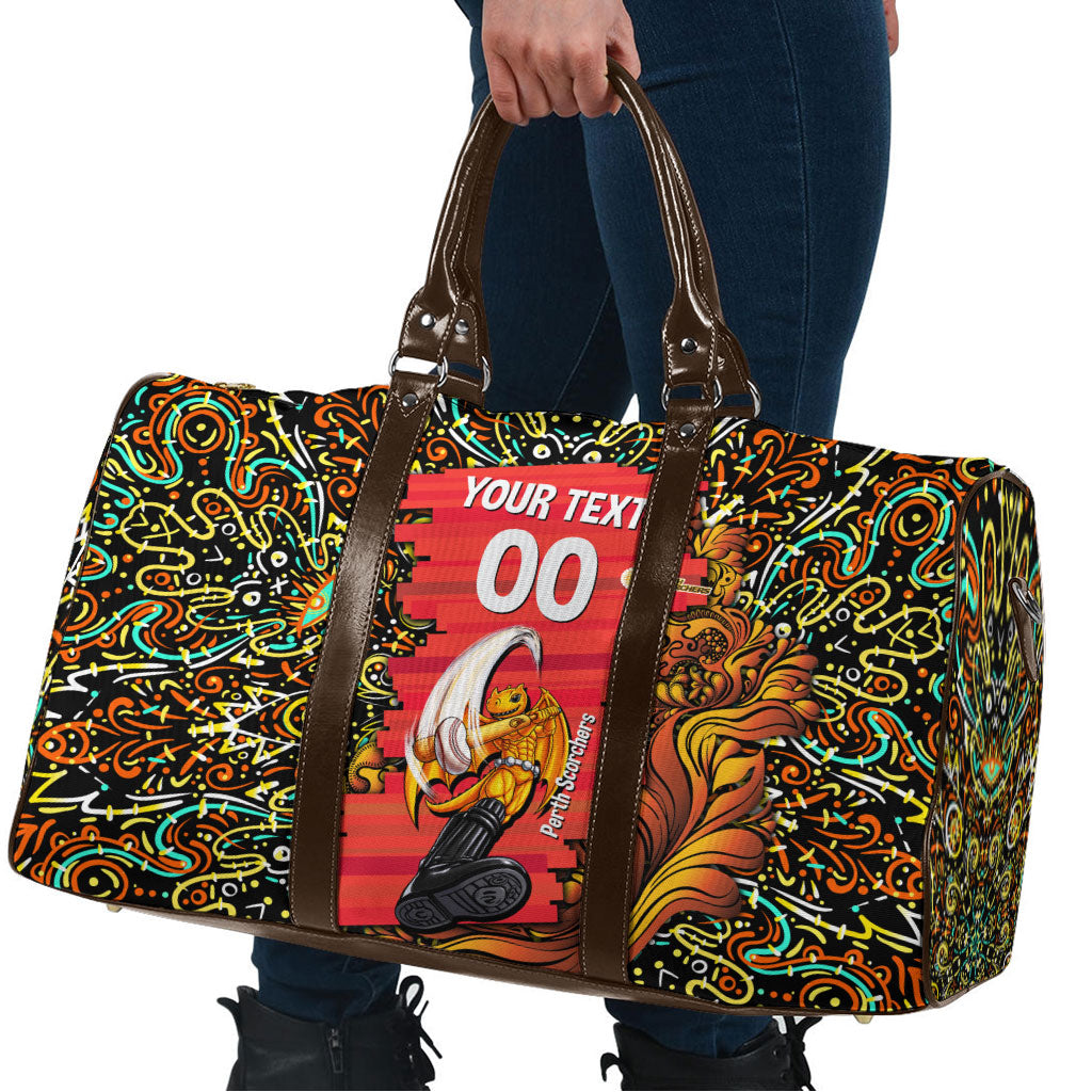 Personalized Perth Scorchers Cricket Travel Bag Hippie Psychedelic Pattern Vibrant Mandala Art Style