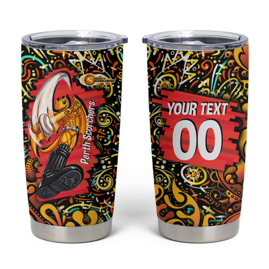 Personalized Perth Scorchers Cricket Tumbler Cup Hippie Psychedelic Pattern Vibrant Mandala Art Style