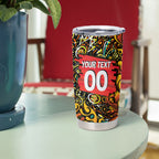 Personalized Perth Scorchers Cricket Tumbler Cup Hippie Psychedelic Pattern Vibrant Mandala Art Style