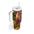 Personalized Perth Scorchers Cricket Tumbler With Handle Hippie Psychedelic Pattern Vibrant Mandala Art Style