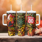 Personalized Perth Scorchers Cricket Tumbler With Handle Hippie Psychedelic Pattern Vibrant Mandala Art Style