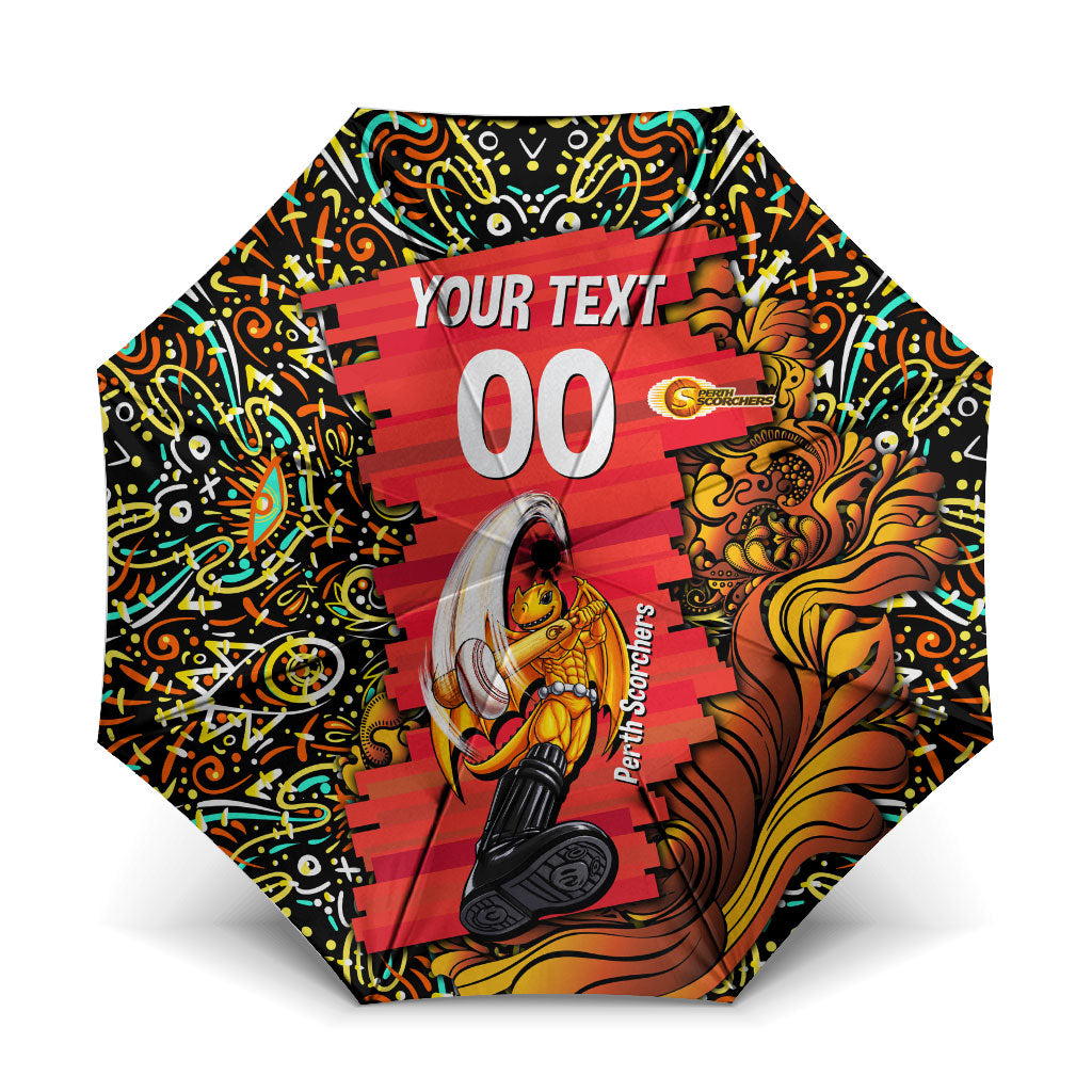 Personalized Perth Scorchers Cricket Umbrella Hippie Psychedelic Pattern Vibrant Mandala Art Style