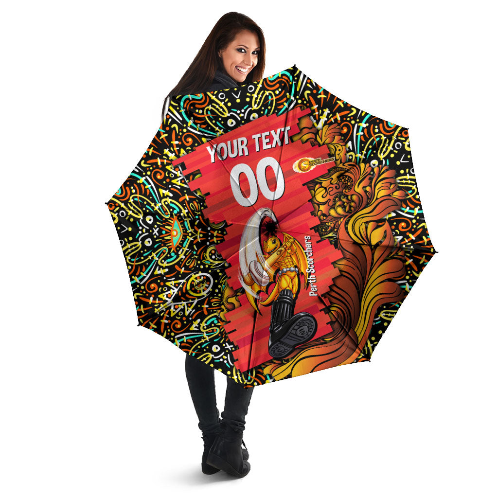 Personalized Perth Scorchers Cricket Umbrella Hippie Psychedelic Pattern Vibrant Mandala Art Style