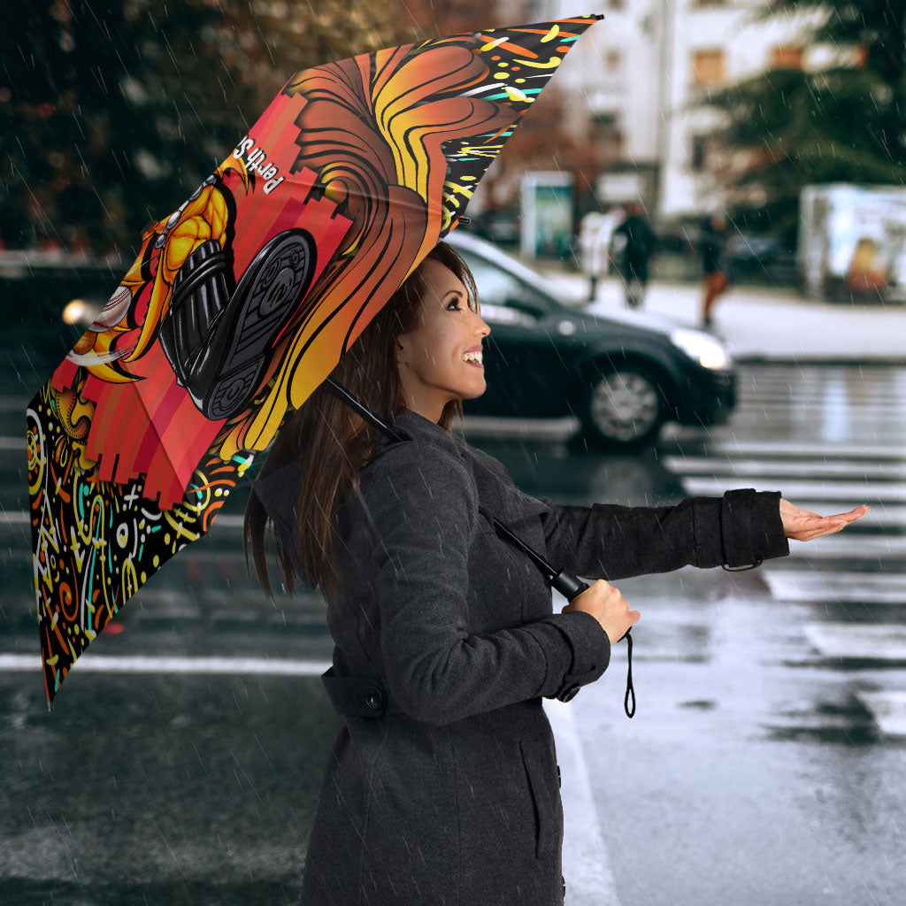 Personalized Perth Scorchers Cricket Umbrella Hippie Psychedelic Pattern Vibrant Mandala Art Style