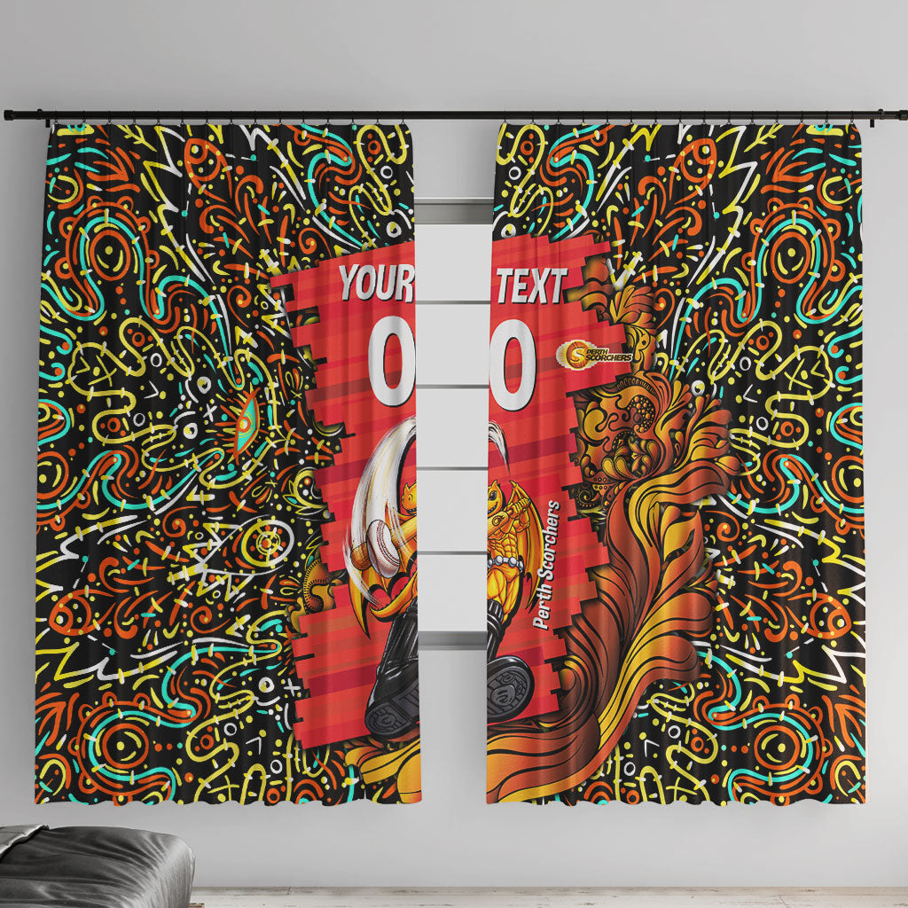 Personalized Perth Scorchers Cricket Window Curtain Hippie Psychedelic Pattern Vibrant Mandala Art Style