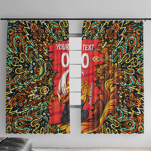 Personalized Perth Scorchers Cricket Window Curtain Hippie Psychedelic Pattern Vibrant Mandala Art Style
