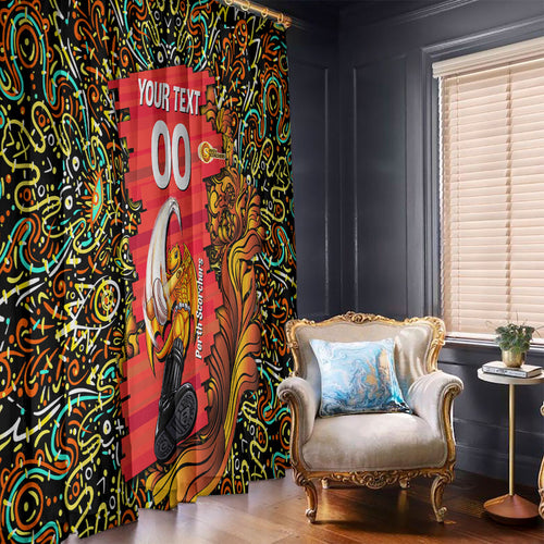 Personalized Perth Scorchers Cricket Window Curtain Hippie Psychedelic Pattern Vibrant Mandala Art Style
