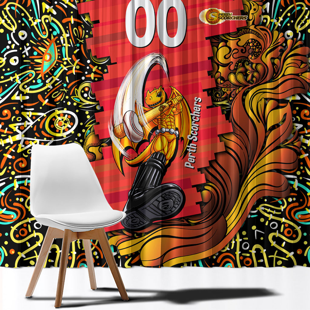 Personalized Perth Scorchers Cricket Window Curtain Hippie Psychedelic Pattern Vibrant Mandala Art Style