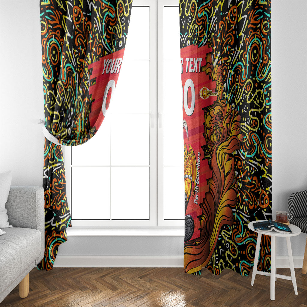 Personalized Perth Scorchers Cricket Window Curtain Hippie Psychedelic Pattern Vibrant Mandala Art Style