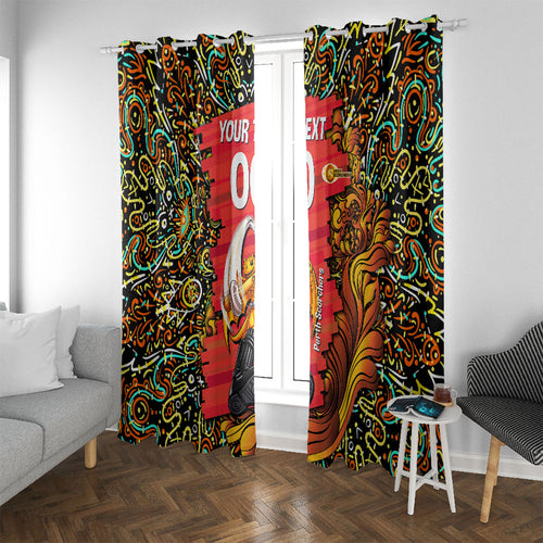 Personalized Perth Scorchers Cricket Window Curtain Hippie Psychedelic Pattern Vibrant Mandala Art Style