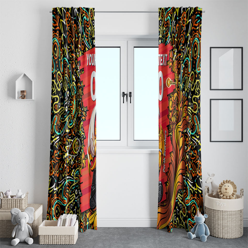 Personalized Perth Scorchers Cricket Window Curtain Hippie Psychedelic Pattern Vibrant Mandala Art Style