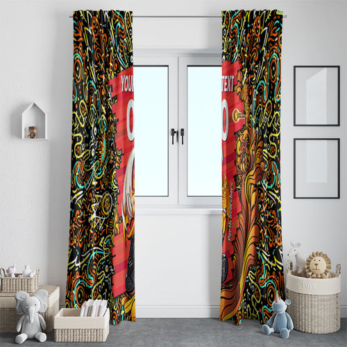 Personalized Perth Scorchers Cricket Window Curtain Hippie Psychedelic Pattern Vibrant Mandala Art Style