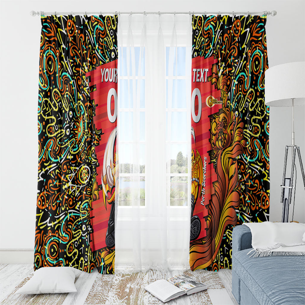 Personalized Perth Scorchers Cricket Window Curtain Hippie Psychedelic Pattern Vibrant Mandala Art Style