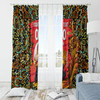Personalized Perth Scorchers Cricket Window Curtain Hippie Psychedelic Pattern Vibrant Mandala Art Style