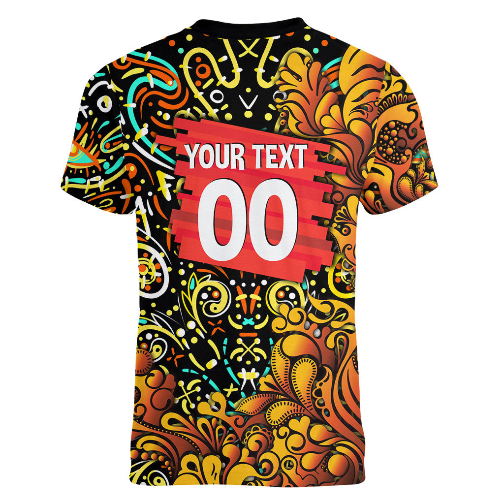 Personalized Perth Scorchers Cricket Women V-Neck T-Shirt Hippie Psychedelic Pattern Vibrant Mandala Art Style