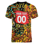 Personalized Perth Scorchers Cricket Women V-Neck T-Shirt Hippie Psychedelic Pattern Vibrant Mandala Art Style
