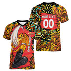 Personalized Perth Scorchers Cricket Women V-Neck T-Shirt Hippie Psychedelic Pattern Vibrant Mandala Art Style