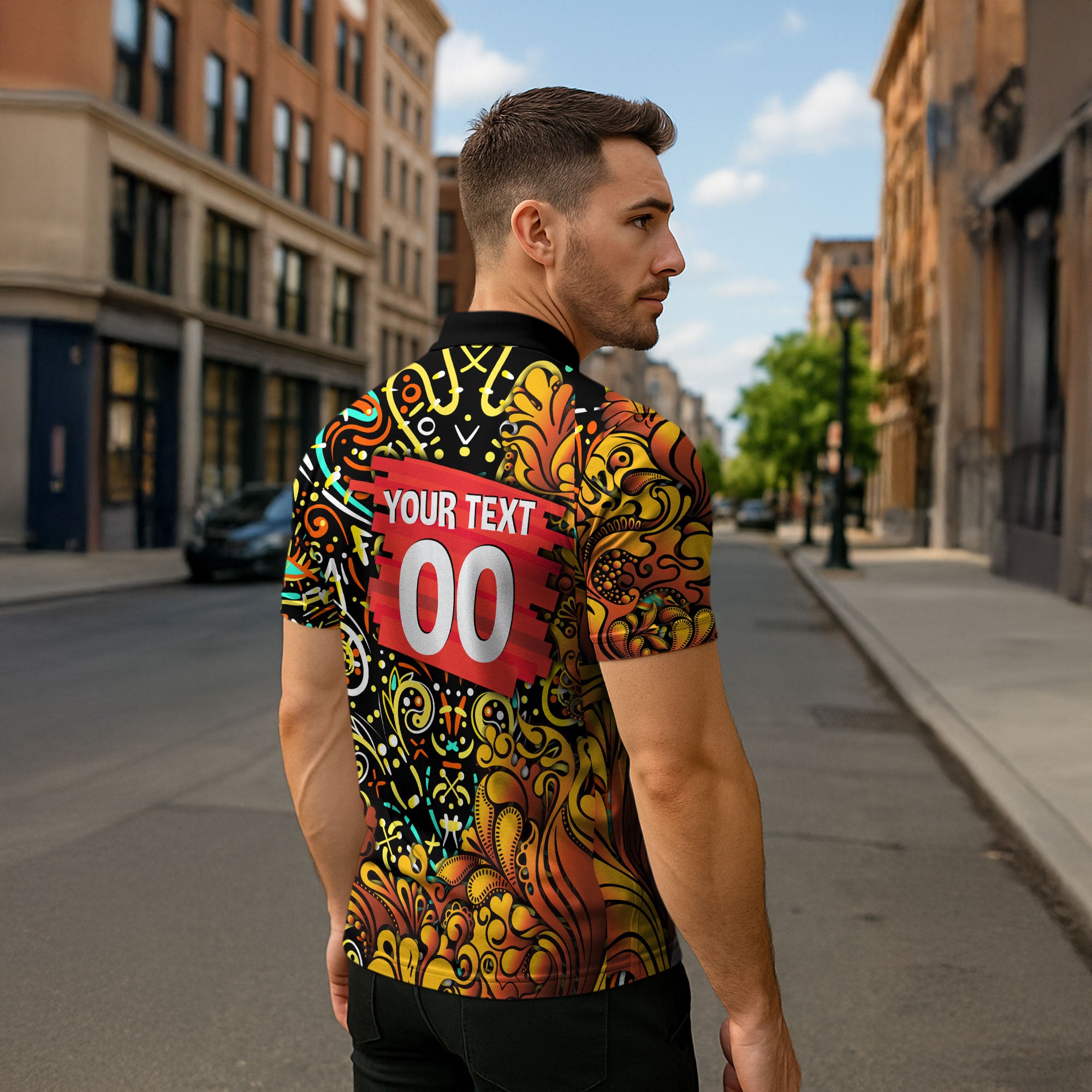 Personalized Perth Scorchers Cricket Zipper Polo Shirt Hippie Psychedelic Pattern Vibrant Mandala Art Style