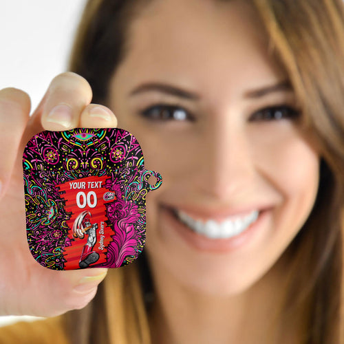 Personalized Sydney Sixers Cricket AirPods Case Hippie Psychedelic Pattern Vibrant Mandala Art Style