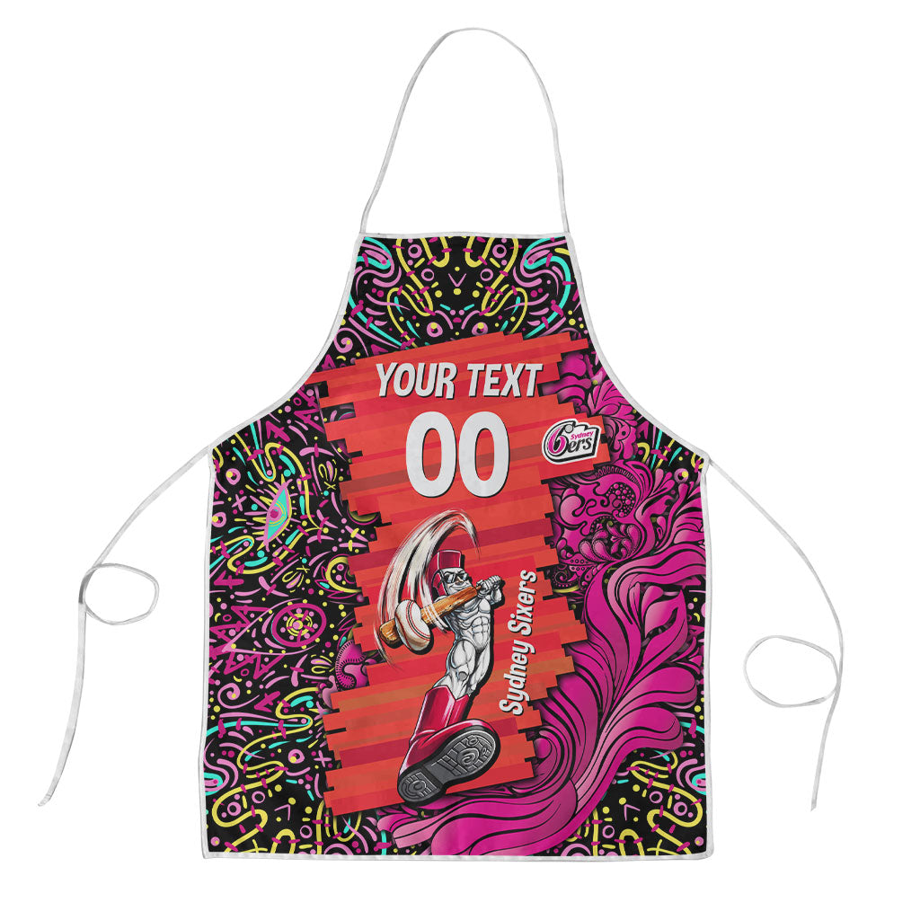 Personalized Sydney Sixers Cricket Apron Hippie Psychedelic Pattern Vibrant Mandala Art Style