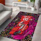 Personalized Sydney Sixers Cricket Area Rug Hippie Psychedelic Pattern Vibrant Mandala Art Style